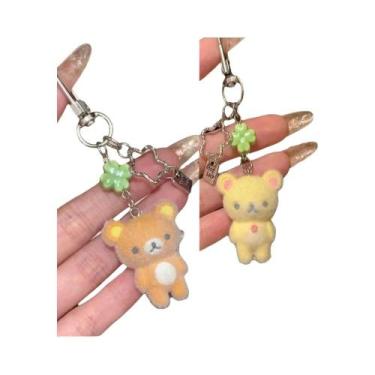 Imagem de Chaveiro De Resina Cartoon De Urso Rilakkuma Flocking Para Meninas, Pr