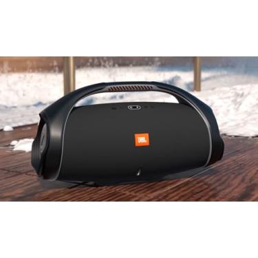 Imagem de Boombox Caixa de Som Bluetooth Portátil 35cm Potente Som Alto Graves Reforçados Bateria Recarregável Preto