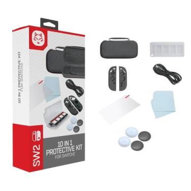 Imagem de Kit Proteção 10 em 1 Para Nintendo Switch 2 Case Cabo Estojo Película 