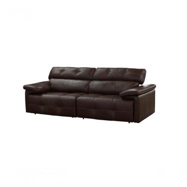 Imagem de Sofá Retrátil E Reclinável De Couro Queen 2,40 M Marrom Pigmentado - Mempra Design