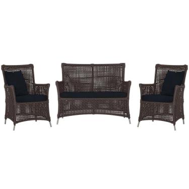 Imagem de Jogo Sofá E 2 Poltronas Igapó Alumínio Fendi E12 Trama Marrom