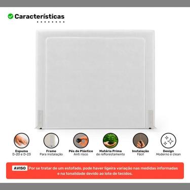 Imagem de Cabeceira Cama Box Queen Size Alba 160cm Com Frame Couríssimo Branco - Desk Design