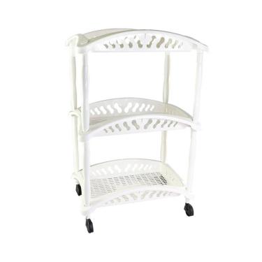 Imagem de Carrinho Organizador Branco Multiuso Fruteira com Rodinhas