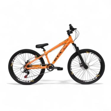 Imagem de Bicicleta Aro 26 Gta Rebel Freeride 7v Single Freio A Disco Do Grau - Laranja Laranja/preto