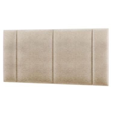 Imagem de Cabeceira Estofada Cama Box Casal Com Led Moderna 140 Cm Cor:linho Bege