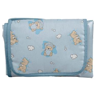 Imagem de Trocador Portátil de Fraldas 43cm x 65 cm Pixuxu, Urso Soninho Azul