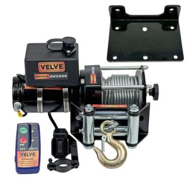 Imagem de Guincho Elétrico 12v 3000lbs 1360kg VELVE GV3000A + Controle Sem Fio +