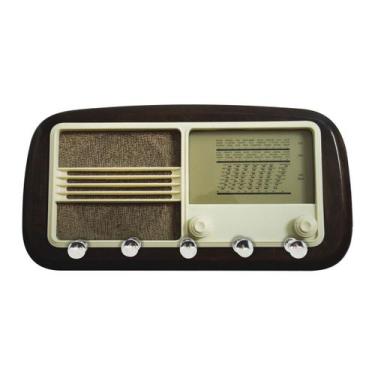Imagem de Placa Rádio Retrô Porta Chaves Decoração Mdf Organizador - Decoraset