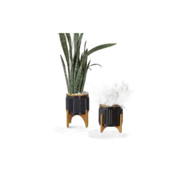 Imagem de Dupla Cachepot - Atenas - Galanta, Preto/Dourado