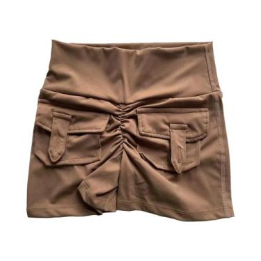 Imagem de Shorts Fitness Femininos Com Efeito Levanta Bumbum, Estilo Cargo, Seca