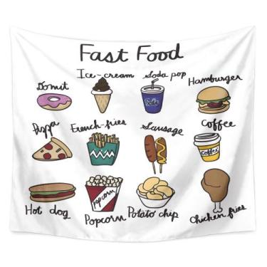 Imagem de Tapeçaria, parede de fast food, 95x75cm, decoração de quarto em microt