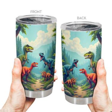 Imagem de Caneca de café de aço inoxidável Travel Tumbler Oasisdream 600ml