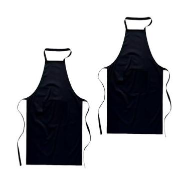 Imagem de Kit com 2 Avental Frontal Liso Oxford Preto - Loja Loja