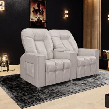 Imagem de Poltrona Reclinável 2 Lugares para Sala de Cinema Arsenal PU Bege G23 