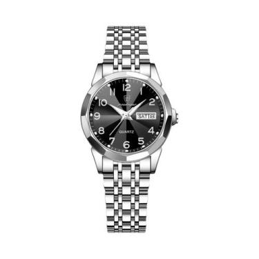 Imagem de Relógio De Quartzo Feminino À Prova d'Água Em Aço Inoxidável Luminoso 