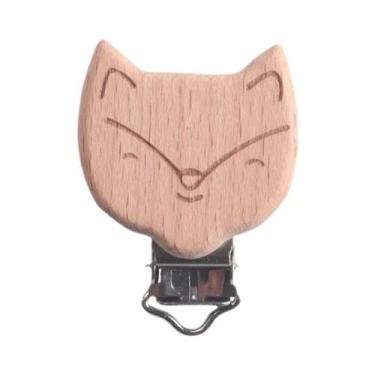 Imagem de Corrente De Chupeta De Madeira De Faia Natural, Mordedor De Bebê De Gr