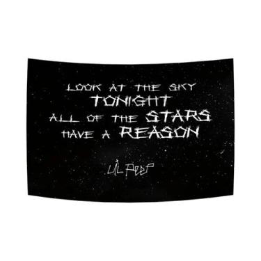 Imagem de Tapeçaria Lil Peep Starry Sky Com Gradiente, Decoração Artística Para 