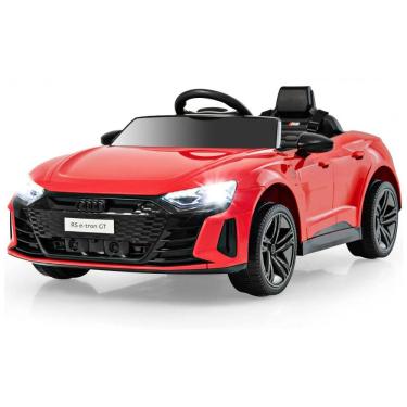 Imagem de Carro Elétrico Infantil Licenciado INFANS Audi RS e-tron GT 12V, Controle Remoto para Pais, Suspensão 4 Rodas, LED, Música, USB, Vermelho