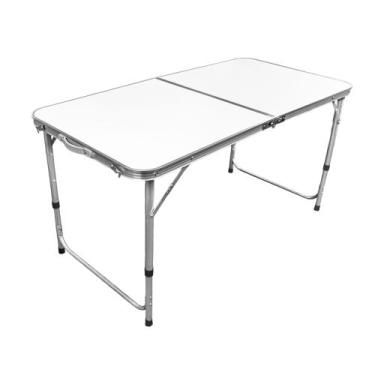Imagem de Mesa Dobravel Vira Maleta Camping Praia 120cm X 60cm Retangular Mfl - 