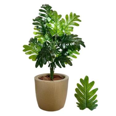 Imagem de Planta Artificial Bananinha + Vaso Polietileno Cores - Bege - PLANDEC