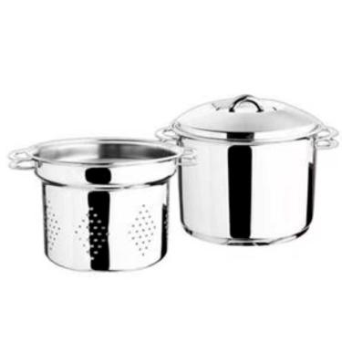 Imagem de Conjunto cozi-pasta Solar Inox para Massas em Aço Inox com Fundo Triplo para Fogões a G...