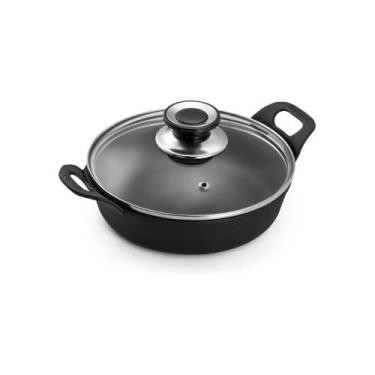 Imagem de Travessa Estilo Redonda Alça de Ferro Tampa de Vidro - Panela Mineira