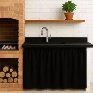 Imagem de Cortina De Pia para Cozinha Decorativa Tecido Oxford 
