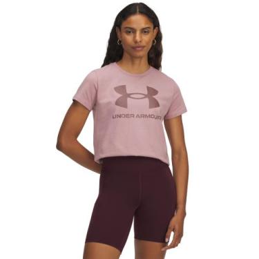 Imagem de Camiseta de Treino Under Armour Rival Logo Feminina, Rosa, GG