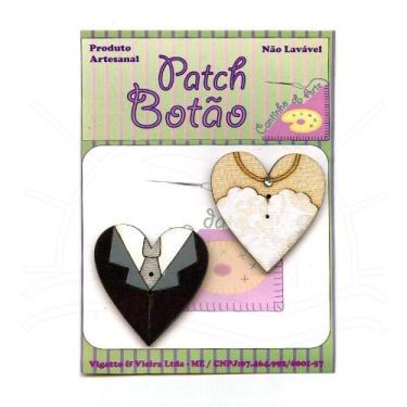Imagem de Botton Patch Noivo e Noiva Coração 2365 - 2 Unid - Cantinho da Arte