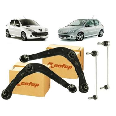 Imagem de Par bandeja suspensão peugeot 206 207 hoggar + bieletas - GENÉRICO