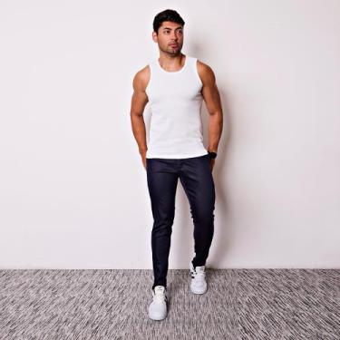 Imagem de Calça Masculina Esporte Fino Resinado - I.Con, Azul, 38