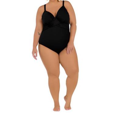 Imagem de Maio Plus Size Modelador Meia Taça Arsie Costas Decotadas, Preto, 46
