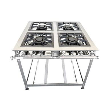 Imagem de Fogão 4 Bocas Industrial a Gás Linha Luxo Baixa Pressão 40x40cm P8 Ino