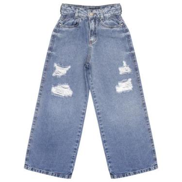 Imagem de Calça  Juvenil Look Jeans Wide Leg Jeans, 4