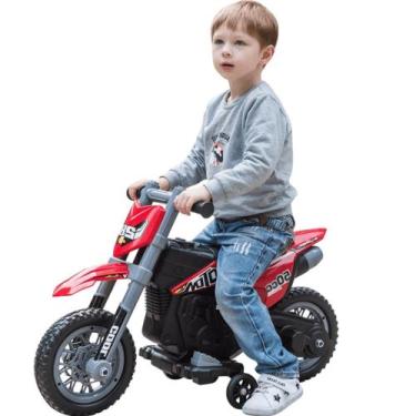 Imagem de Mini Moto Cross Elétrica Infantil Importway Vermelha 6V