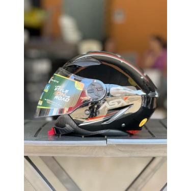Imagem de Capacete ASX City Air Clássico - 60, Preto Brilho