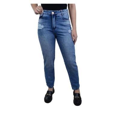 Imagem de Calça Infantil Feminina Dipopini Jeans Mom Whichita 00201, 14, Azul