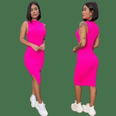 Imagem de Vestido Moda Canelado Midi Feminino Festas Casamento Civil Madrinha La