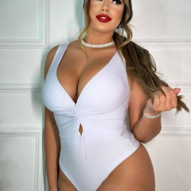 Imagem de Body Alice Sexy Decotado sem mangas Gringas Model, Branco, Único 36-42