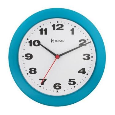 Imagem de Relógio Parede Redondo Herweg 6103 267 Azul 21cm Quartz
