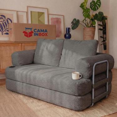 Imagem de Sofá Cama Elo. 1,90m Xpand Tech Tecido Velourê Cama inBox, Cinza Escur