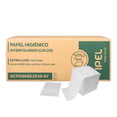 Imagem de Papel Higiênico Interfolhado Folha Dupla 8000 Folhas Ipel