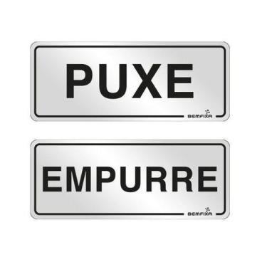 Imagem de Placa Sinalização 15x15 Puxe/empurre - Bemfixa
