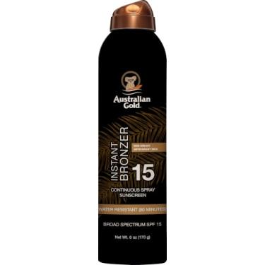 Imagem de Australian Gold Continuous Spray Sunscreen with Instant Bronzer SPF 15, 6 Ounce | Immediate Glow & Dries Fast | Broad Spectrum | Water Resistant | Non-Greasy | Oxybenzone Free | Cruelty Free