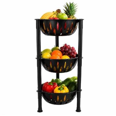 Imagem de Fruteira chão modular 3 andares estante organizadora tripla plástica p