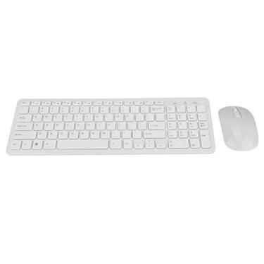 Imagem de Teclado compacto, botões anti-desbotamento, teclado de laptop, tapete antiderrapante resistente com mouse receptor USB para computador(Branco)