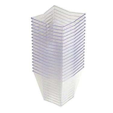 Imagem de Homeford Mini tigelas trapézio de sobremesa para aperitivos de plástico (5 cm, transparente)