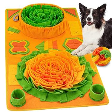 Imagem de Tapete de Snuffle, tapete de forrageamento para cães, brinquedo de quebra-cabeça de cachorro para treinamento de cheiro e alimentação lenta, estimula habilidades naturais de forrageamento para cães, tapete lavável/ajustável/durável