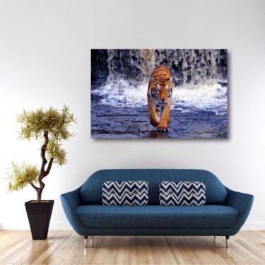 Imagem de Quadro Tigre Paisagem decorativo Tela em Tecido