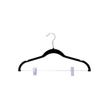 Imagem de Cabide De Veludo Com Clipes Preto